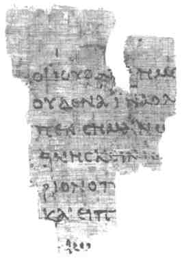 Photograph 4--Papyrus p52 of John 18:31-33 from before 150 A.D.
